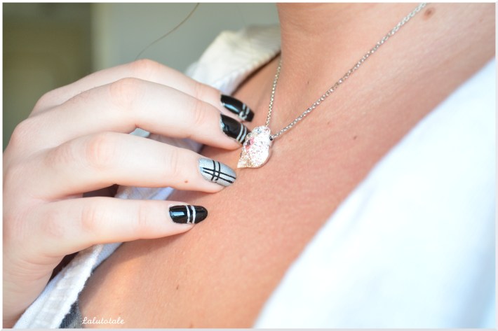 Mes ongles, des paillettes, du striping-tape et la fête pour 2015 !