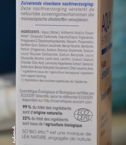 ( So&rsquo;Bio Etic ) Aqua Energie, le fluide PARFAIT pour une détox nocturne !