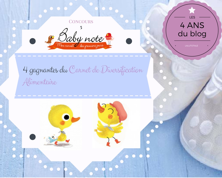 babynote carnet diversification alimentaire anniversaire concours gratuit blog