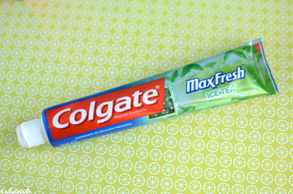 dentifrice colgate MaxFresh Ice tea fluor avis thé vert