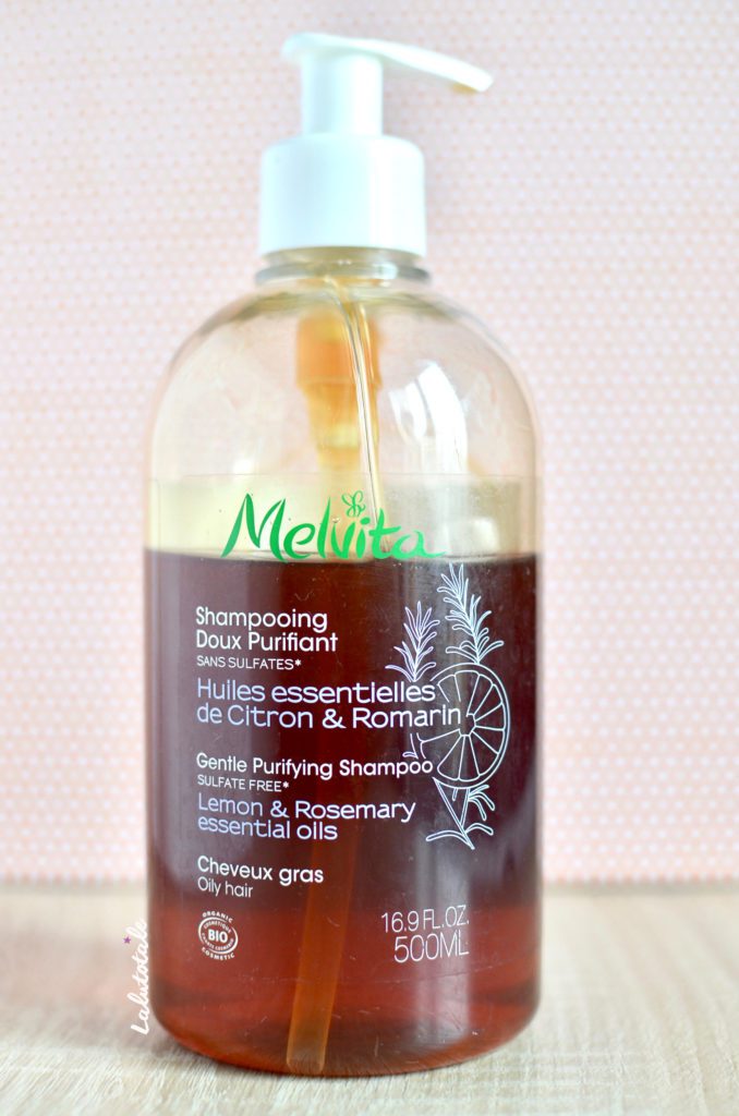 Melvita shampooing doux purifiant cheveux gras citron romarin