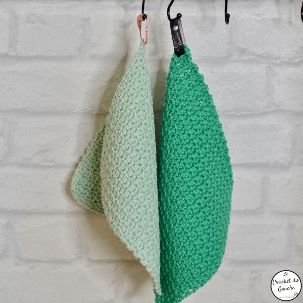 lingette lavable crochet vert
