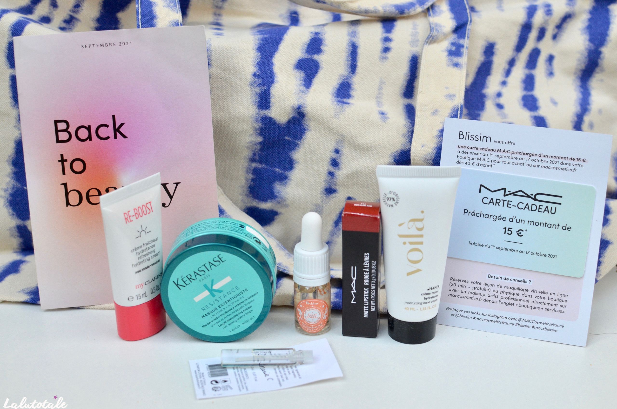 blissim Septembre 2021 back to beauty unboxing