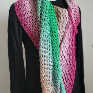 châle chèche XL crochet fait-main France artisanat créateur