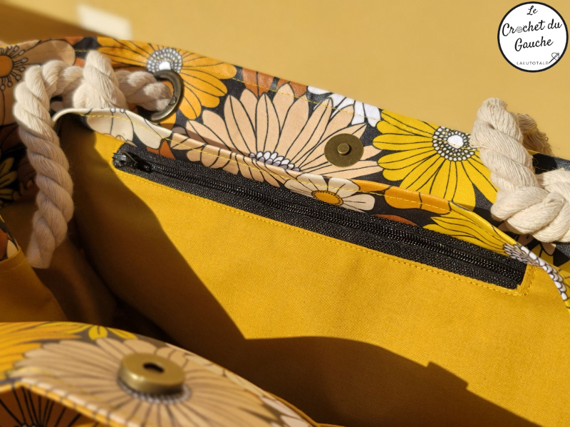 sac cabas Samba estival  jaune seventies hippie