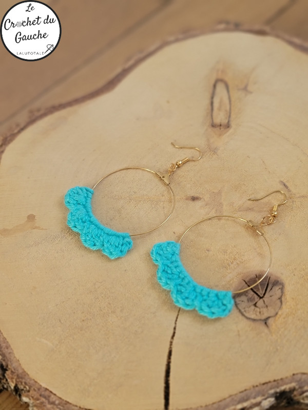 créoles crochet Johanna boucles d'oreille bijou artisanal unique été summer