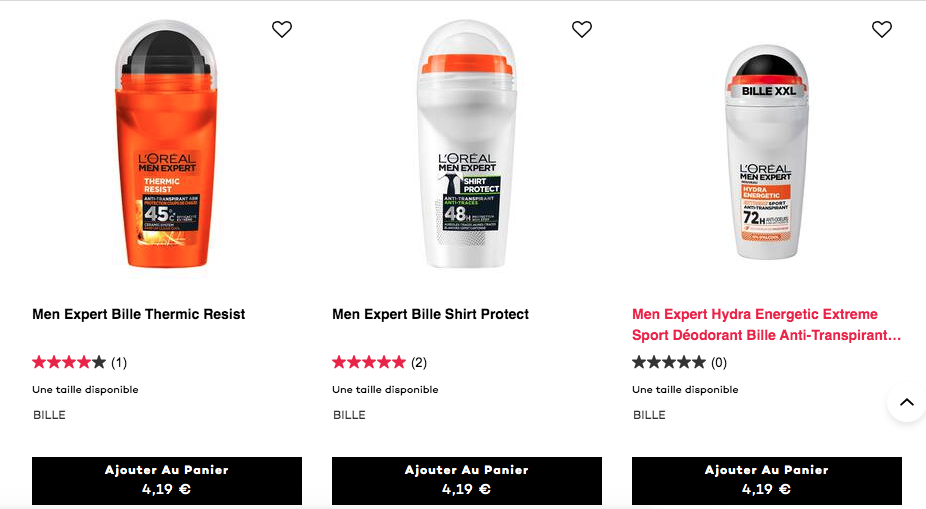 déodorant masculin L'oréal Paris