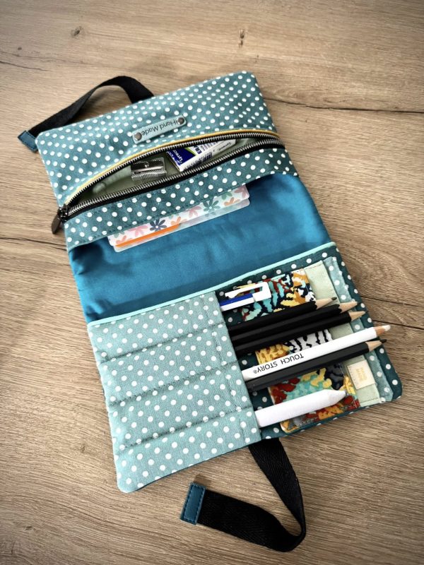 Stef'plaisir Créa -2 Pochette liseuse organiseur compartiments stylos cartes carnets