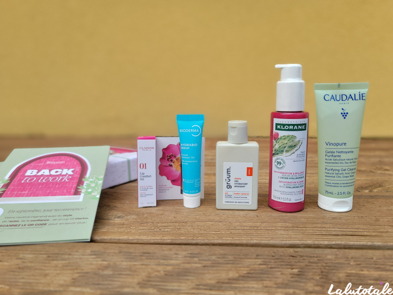 unboxing box blissim Septembre 2025 back work