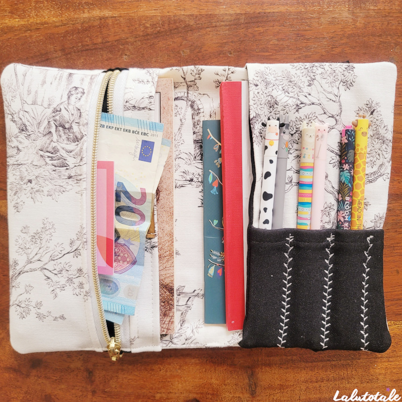 Nouzipoche pochette livres compartiments couture