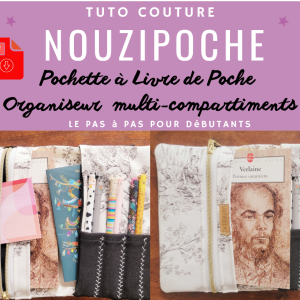 tuto patron couture débutant pochette Livre Poche Nouzipoche