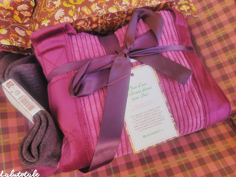 Mylittlebox sac weekend velours cranberry