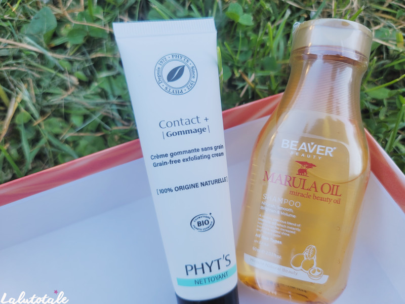 phyt's gommage contact + Beaver shampooing marula oil box blissim