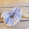 Scrunchies -6 chouchou scrunchie Suzette bleu et dentelle