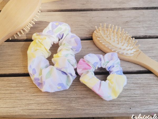 Scrunchies -7 scrunchie chouchou romantique doux aquarelle multicolore Suzette mini