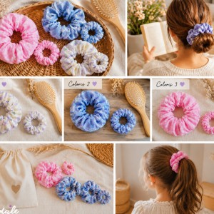 duo chouchous scrunchies Suzette et mini Suzette