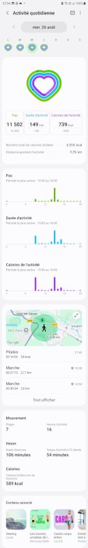 activité quotidienne Samsung Health